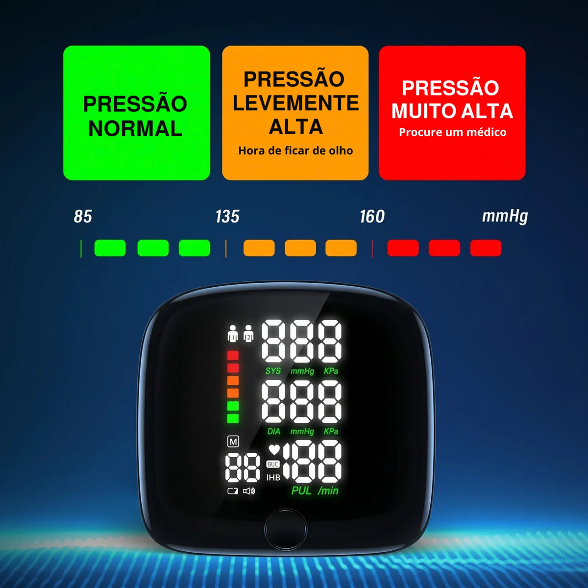 Medidor de Pressão VitaPulso® | Resultado na Hora, Direto do Pulso